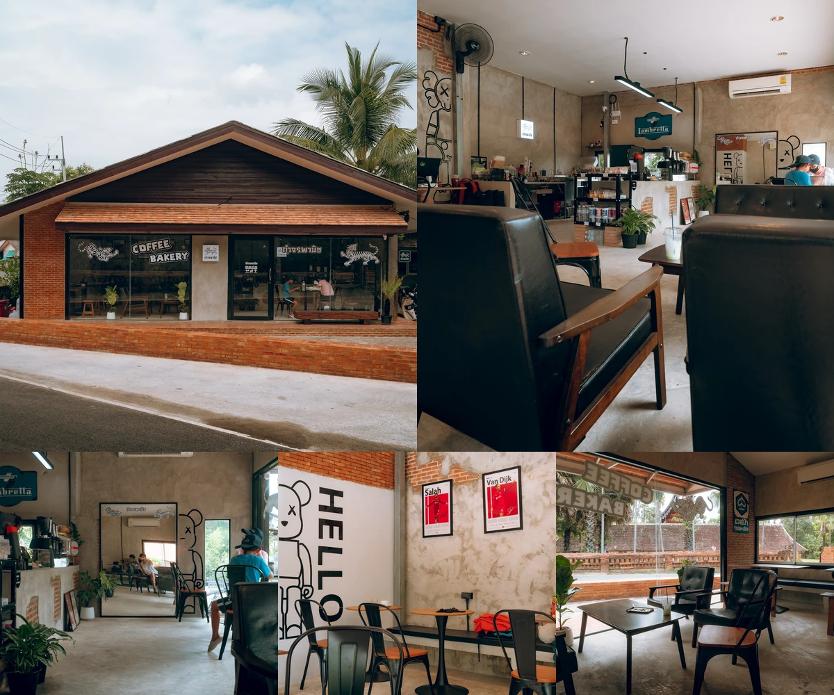 ภาพรีวิว กำจรพานิช — คาเฟ่ตรงข้ามวัดต้นเกว๋นกับพื้นที่นั่งภายในห้องปรับอากาศ