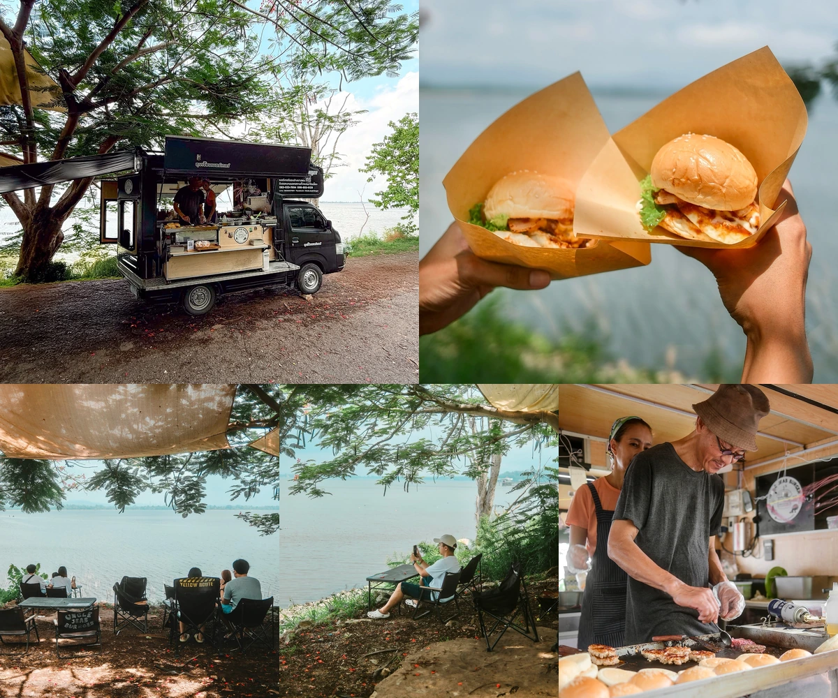 ภาพรีวิว Uncle Jeab Burger • บางพระ — เบอร์เกอร์ฟู้ดทรักใต้ร่มไม้ริมอ่างเก็บน้ำบางพระ