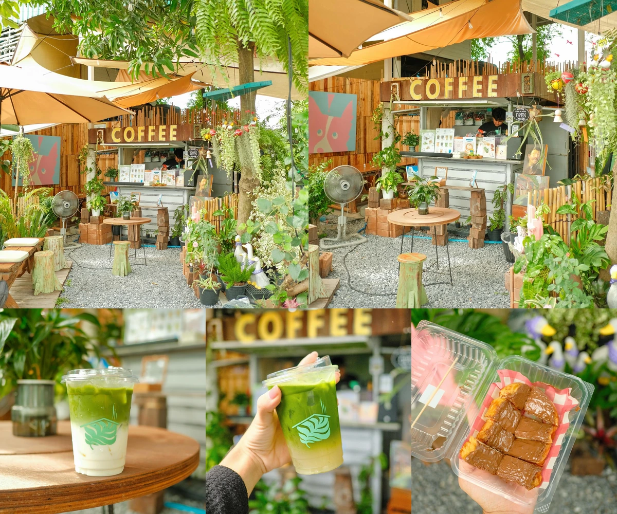 ภาพรีวิว บ้านไม้ กาแฟและต้นไม้ — คาเฟ่หน้าบ้านท่ามกลางต้นไม้ริมถนนสุวินทวงศ์