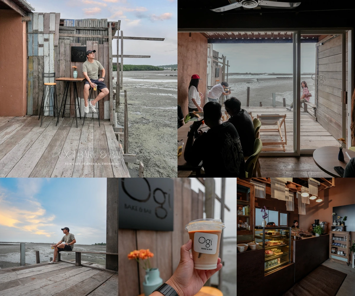 ภาพรีวิว Ogi Bake & Bar • อ่างศิลา — คาเฟ่ไม้ริมทะเลพร้อมขนมโฮมเมด