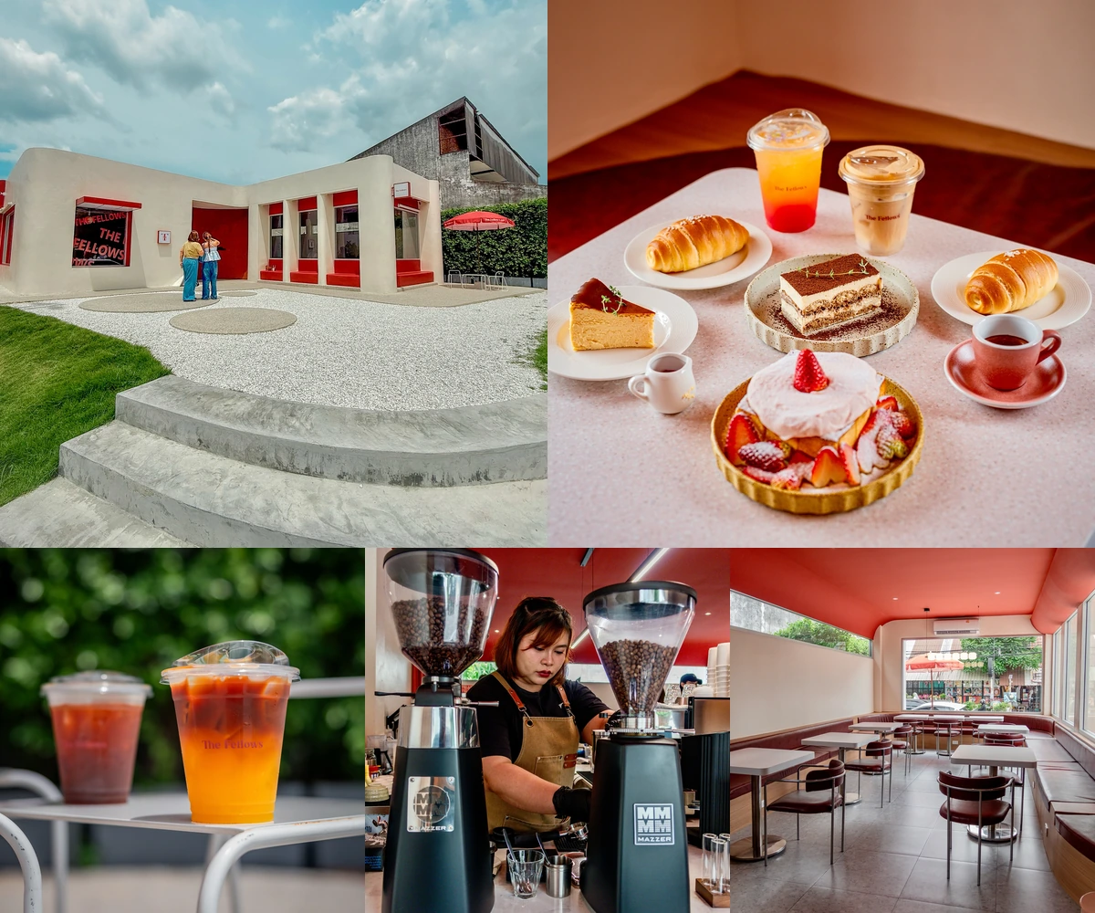 ภาพรีวิว The Fellows — กาแฟและขนมในคาเฟ่โทนแดงที่หาดใหญ่