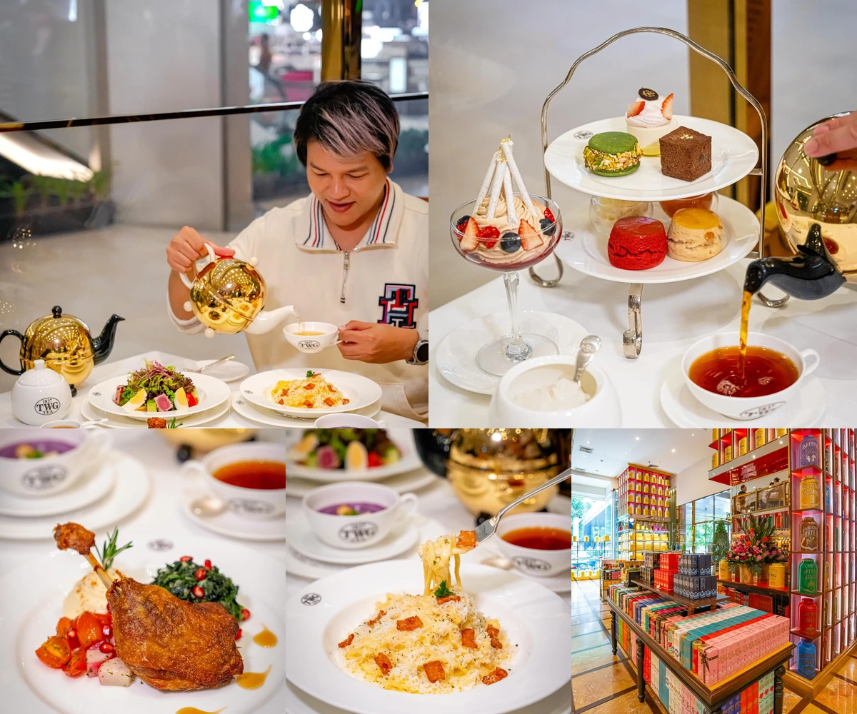 ภาพรีวิว TWG Tea Salon and Boutique • สยามพารากอน — ชุดอาหารกลางวันและขนมที่นำชาเป็นส่วนหนึ่งของเมนู