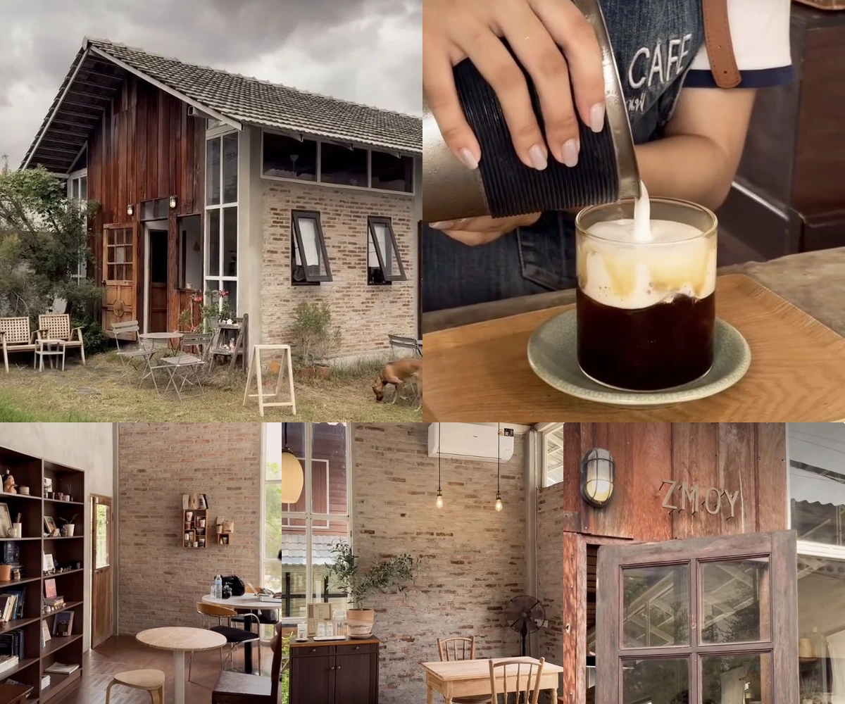 ภาพรีวิว Zmoy Cafe • ศรีมอยคาเฟ่ — คาเฟ่ผนังอิฐและงานไม้ในเมืองเชียงใหม่
