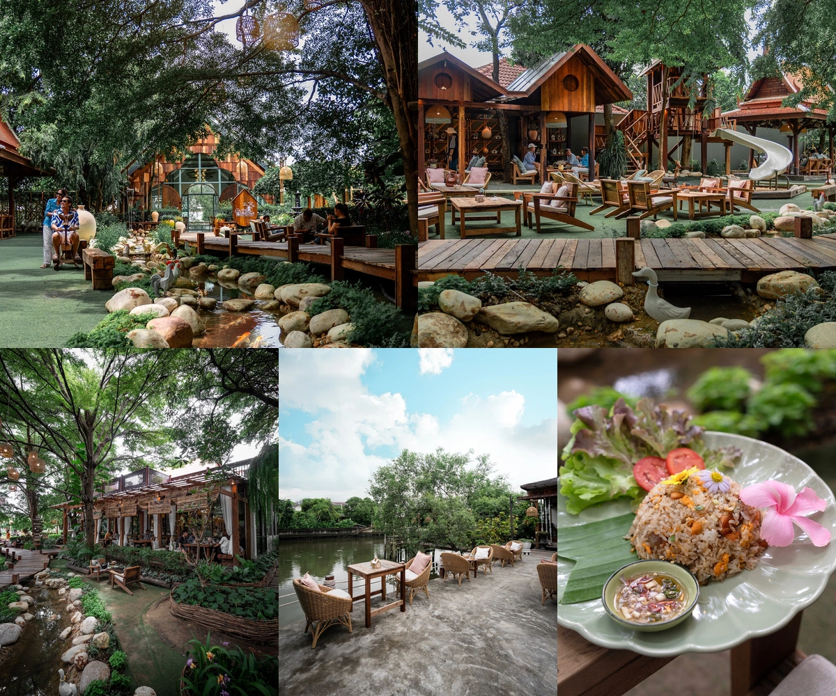 ภาพรีวิว บ้านไร่ มหาสวัสดิ์ • ราชพฤกษ์ — คาเฟ่และร้านอาหารในสวนริมคลองมหาสวัสดิ์