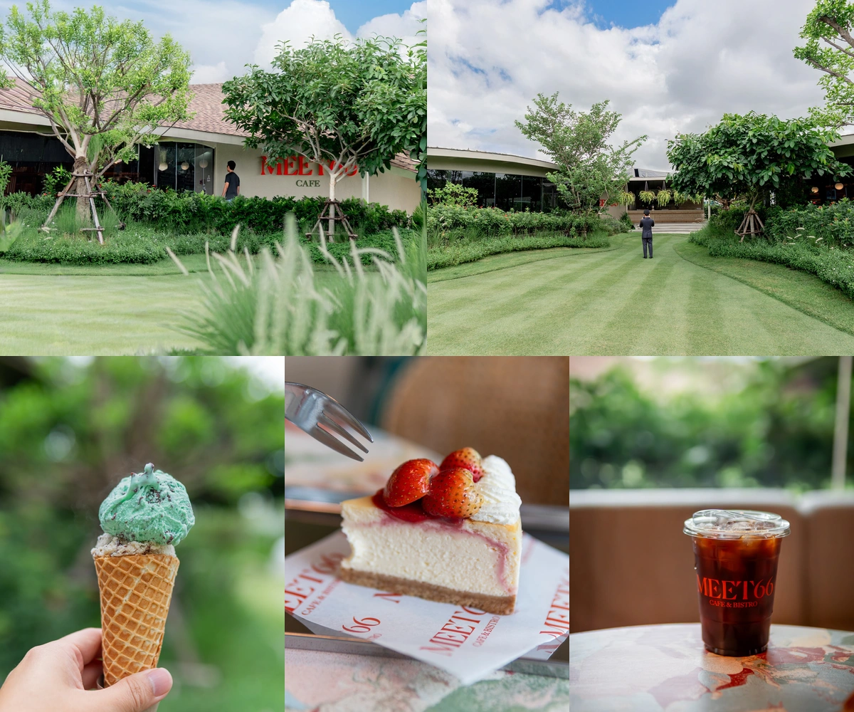 ภาพรีวิว MEET66 Cafe & Bistro — คาเฟ่และบิสโตรที่เชื่อมสองโซนด้วยสวนกลาง