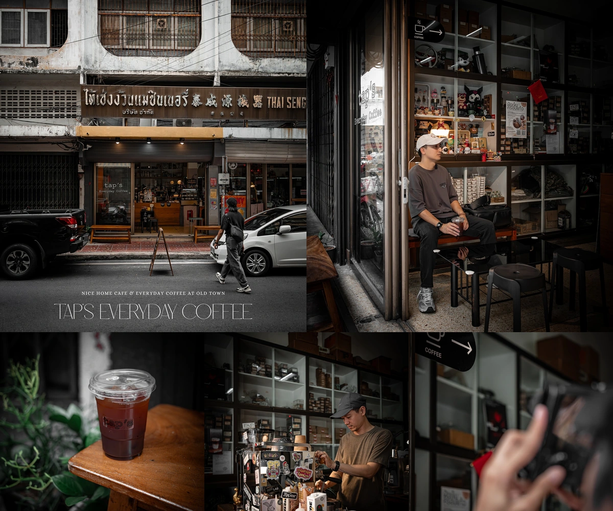 ภาพรีวิว tap’s Everyday Coffee — ร้านกาแฟเล็กในอาคารเก่าตรอกโรงหมู