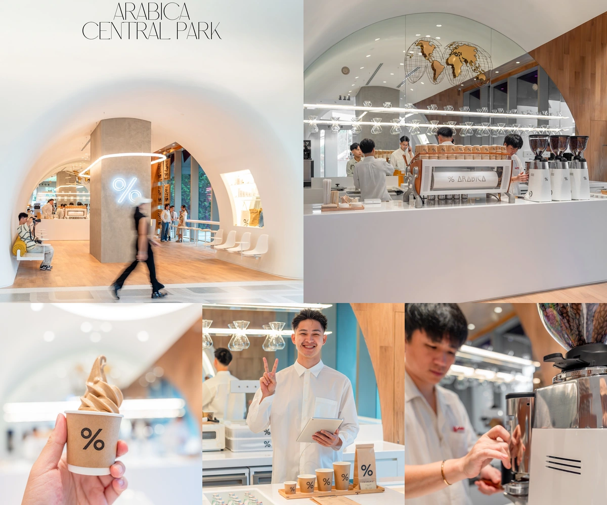 ภาพรีวิว % Arabica • Dusit Central Park — คาเฟ่โทนสีขาวและบาร์เอสเปรสโซในดุสิต เซ็นทรัล พาร์ค