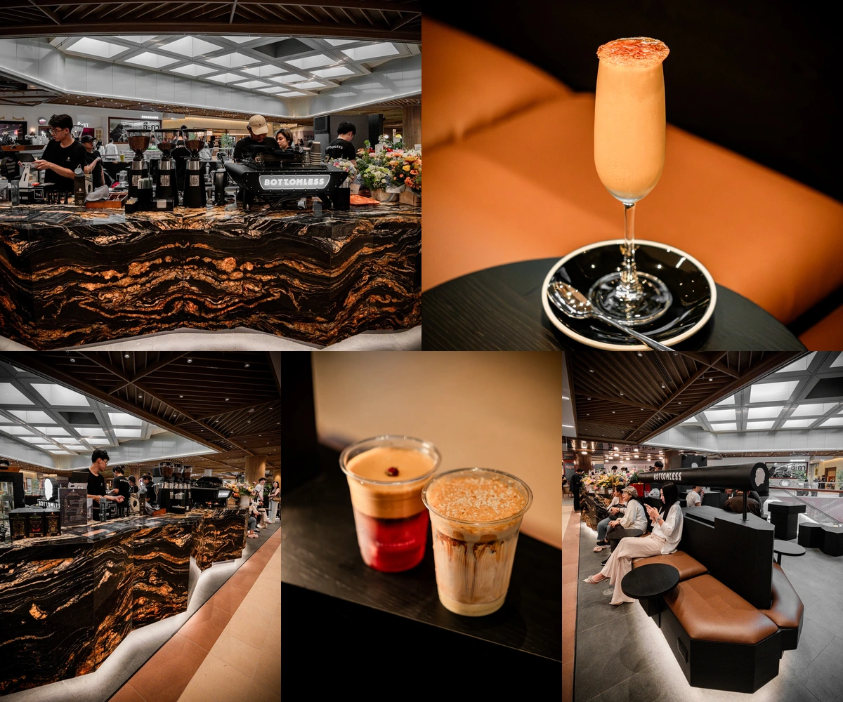 ภาพรีวิว Bottomless Coffee Roasters • Central Park — คาเฟ่บาร์หินลายเรืองแสงบนชั้น 5 เซ็นทรัล พาร์ค