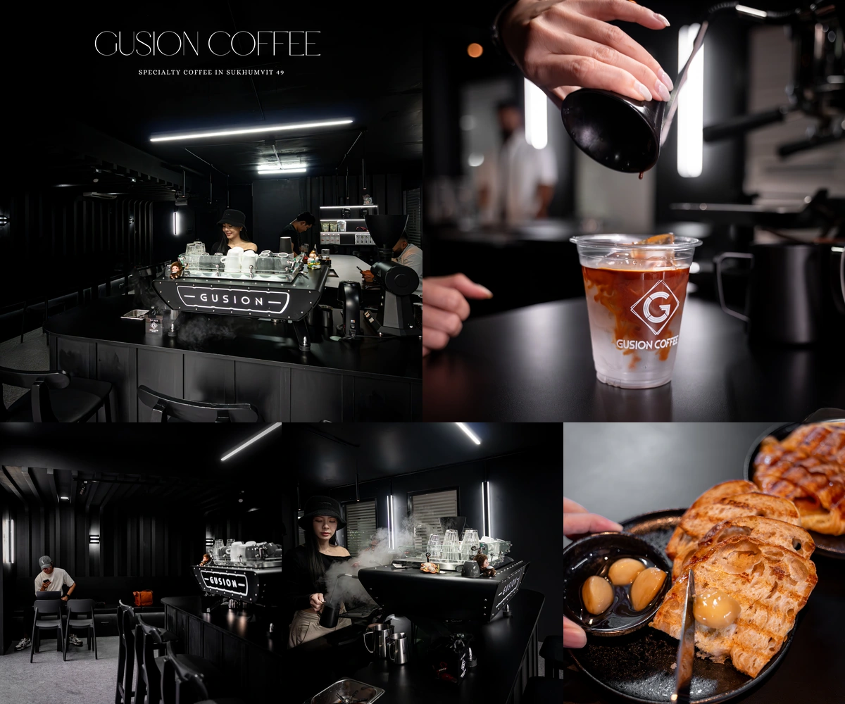 ภาพรีวิว Gusion Coffee Project • สุขุมวิท 49 — คาเฟ่โทนดำใต้ 49 Suites พร้อมกาแฟฟิลเตอร์และขนมอบ