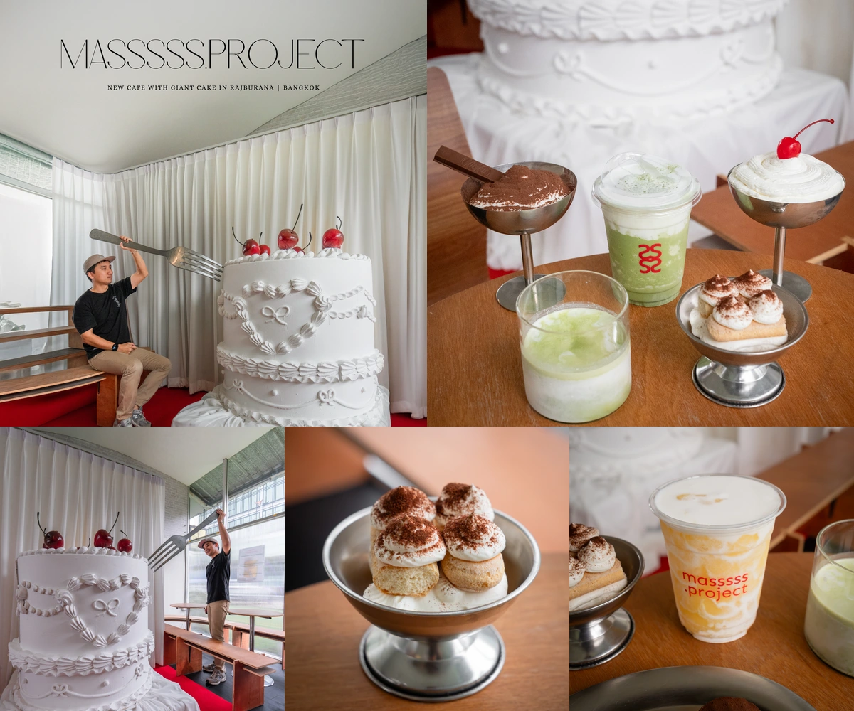 ภาพรีวิว masssss.project — คาเฟ่ที่ใช้เค้กขนาดใหญ่เป็นจุดเด่นของพื้นที่