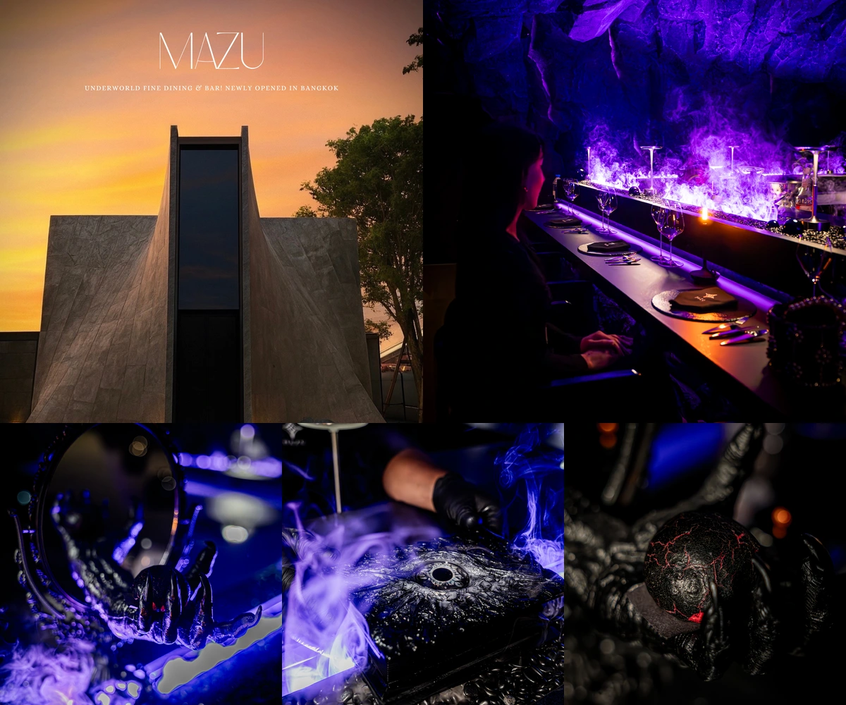 ภาพรีวิว MAZU Bangkok — ไฟน์ไดนิ่งญี่ปุ่นฟิวชันในบรรยากาศโลกใต้พิภพ