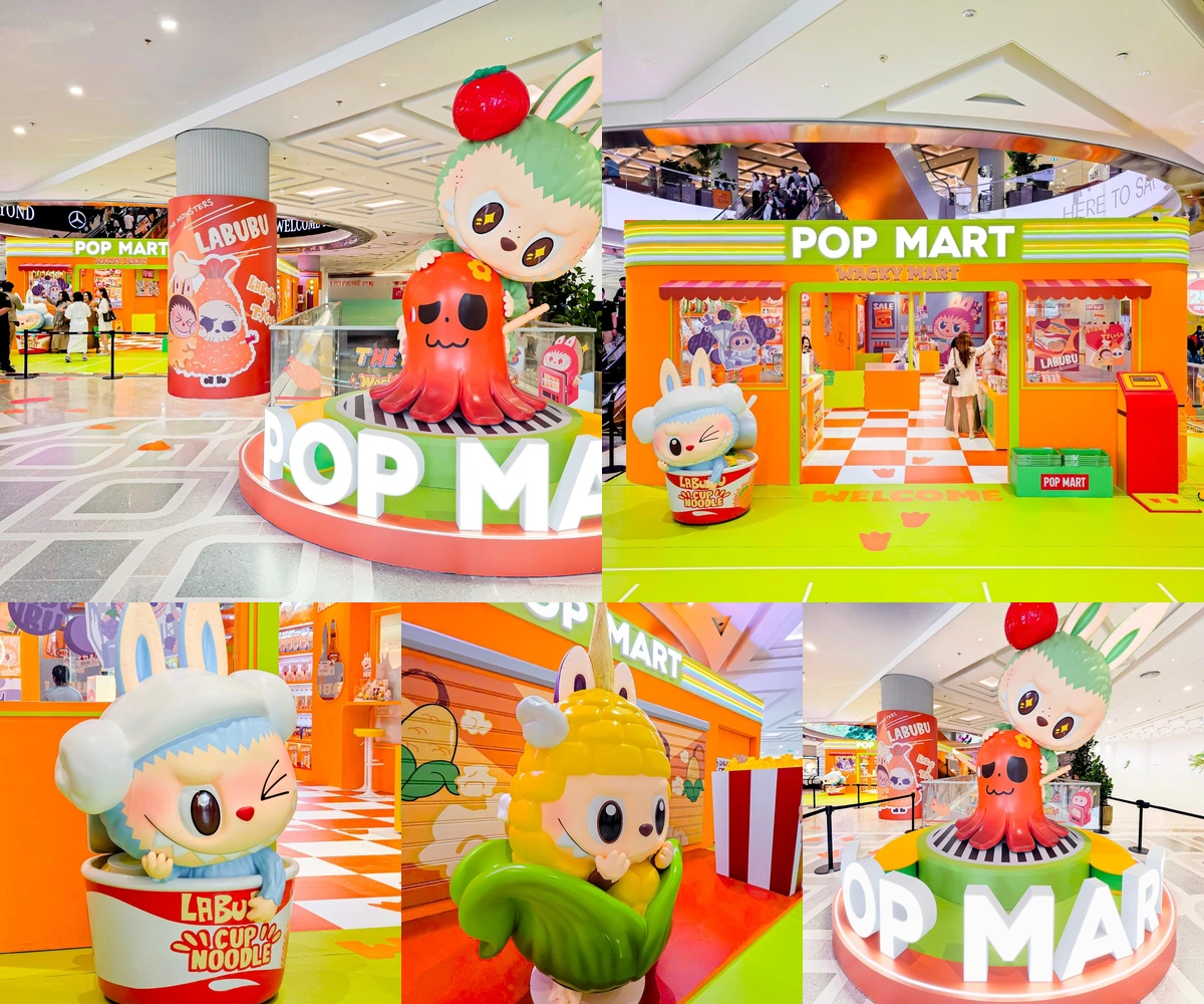 ภาพรีวิว THE MONSTERS Wacky Mart • Central Park — พ็อปอัปอาร์ตทอยในธีมร้านสะดวกซื้อสีสดใส