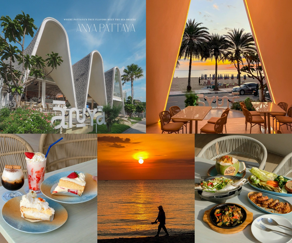 ภาพรีวิว Anya Pattaya — คาเฟ่และร้านอาหารริมจอมเทียนใต้หลังคารูปคลื่น