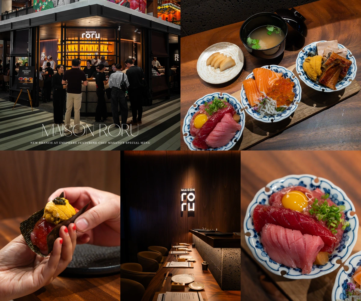 ภาพรีวิว Maison Roru • เอ็มสเฟียร์ — แฮนด์โรลและเมนู Masaki Don ที่สาขาเอ็มสเฟียร์