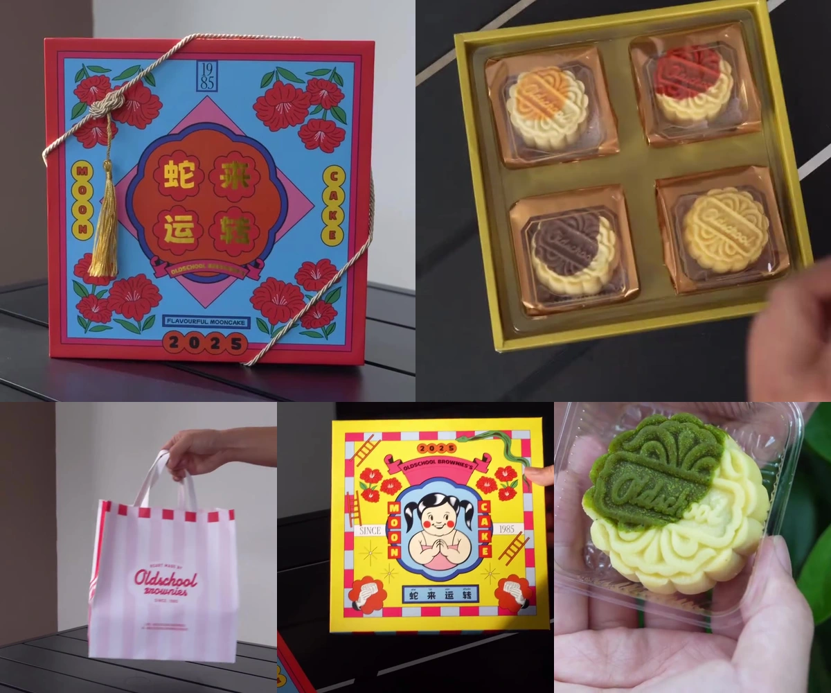 ภาพรีวิว Oldschool Mooncake — ขนมไหว้พระจันทร์เนื้อบัตเตอร์คุกกี้จาก Oldschool Brownies House