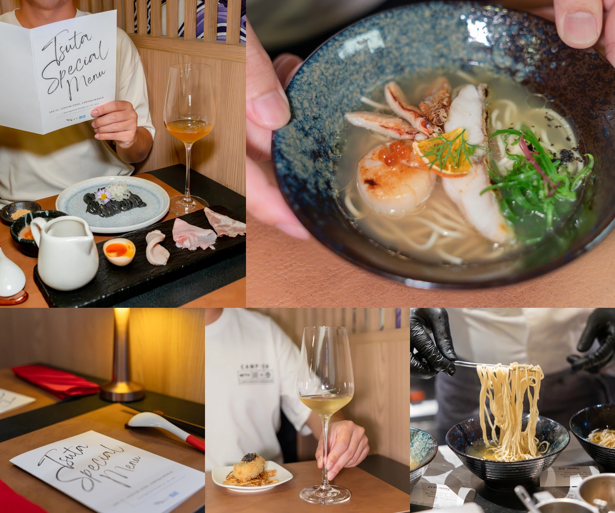 ภาพรีวิว Tsuta × wuunwine • เซ็นทรัลเวิลด์ — ราเมงเจ็ดคอร์สจับคู่ไวน์จากสี่จังหวัดของญี่ปุ่น