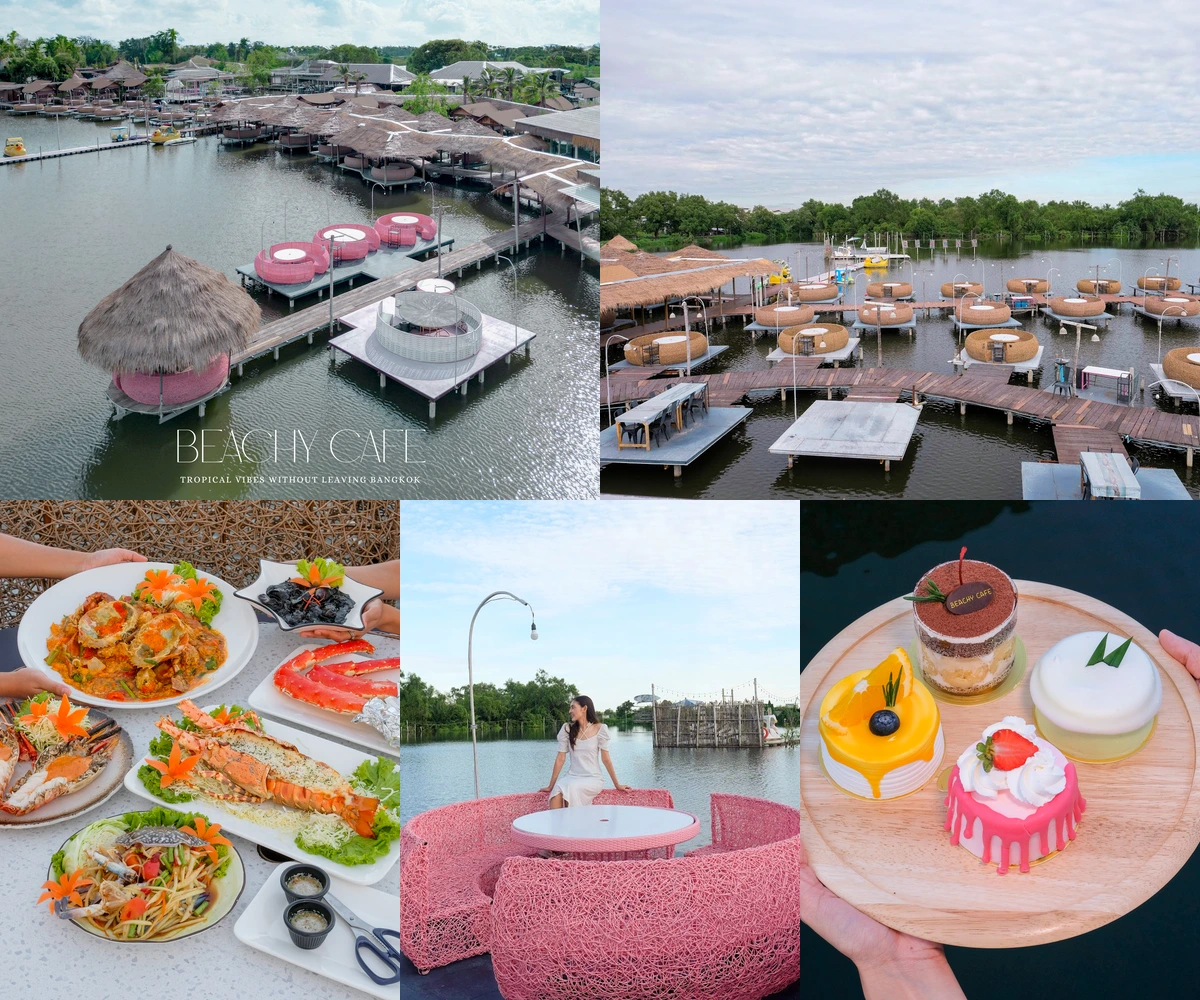 ภาพรีวิว Beachy Café • บางขุนเทียน — ซีฟู้ดและคาเฟ่ริมทะเลสาบพร้อมมุมนั่งรังนก