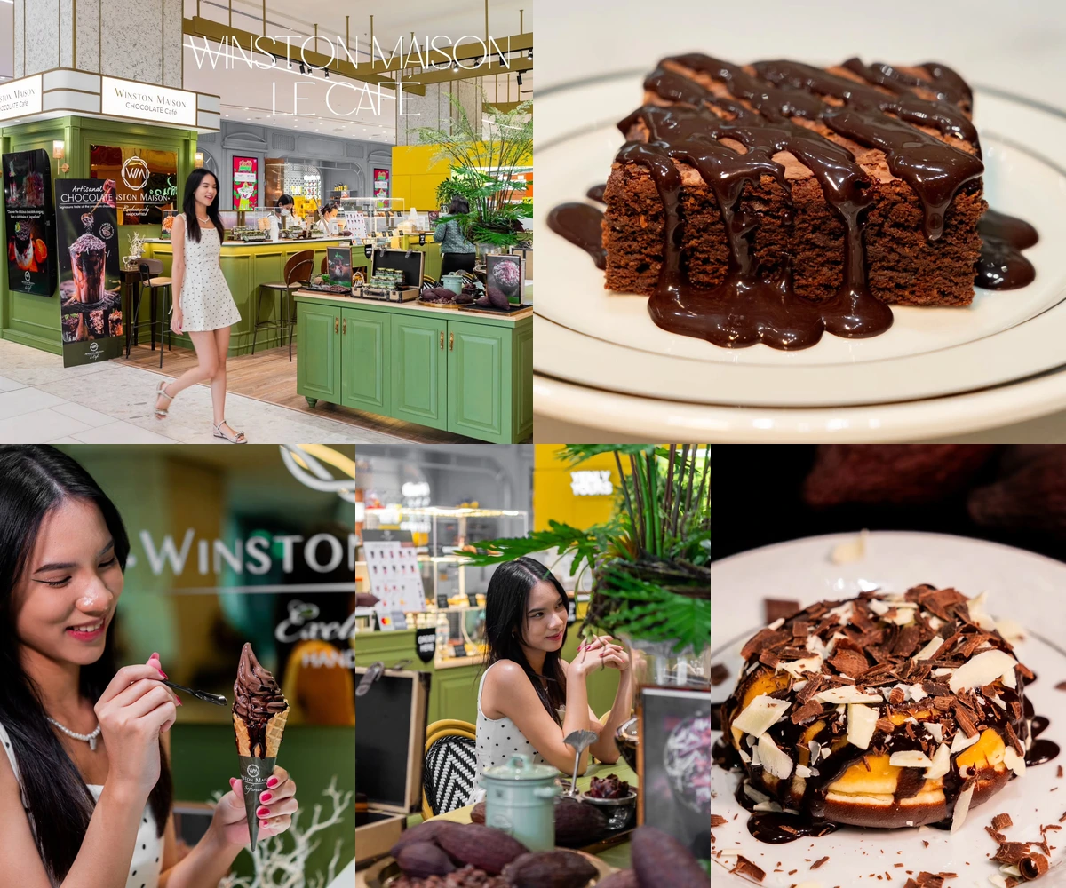 ภาพรีวิว Winston Maison Le Cafe’ • One Bangkok — ช็อกโกแลตและขนมในคาเฟ่สีเขียวมะกอก