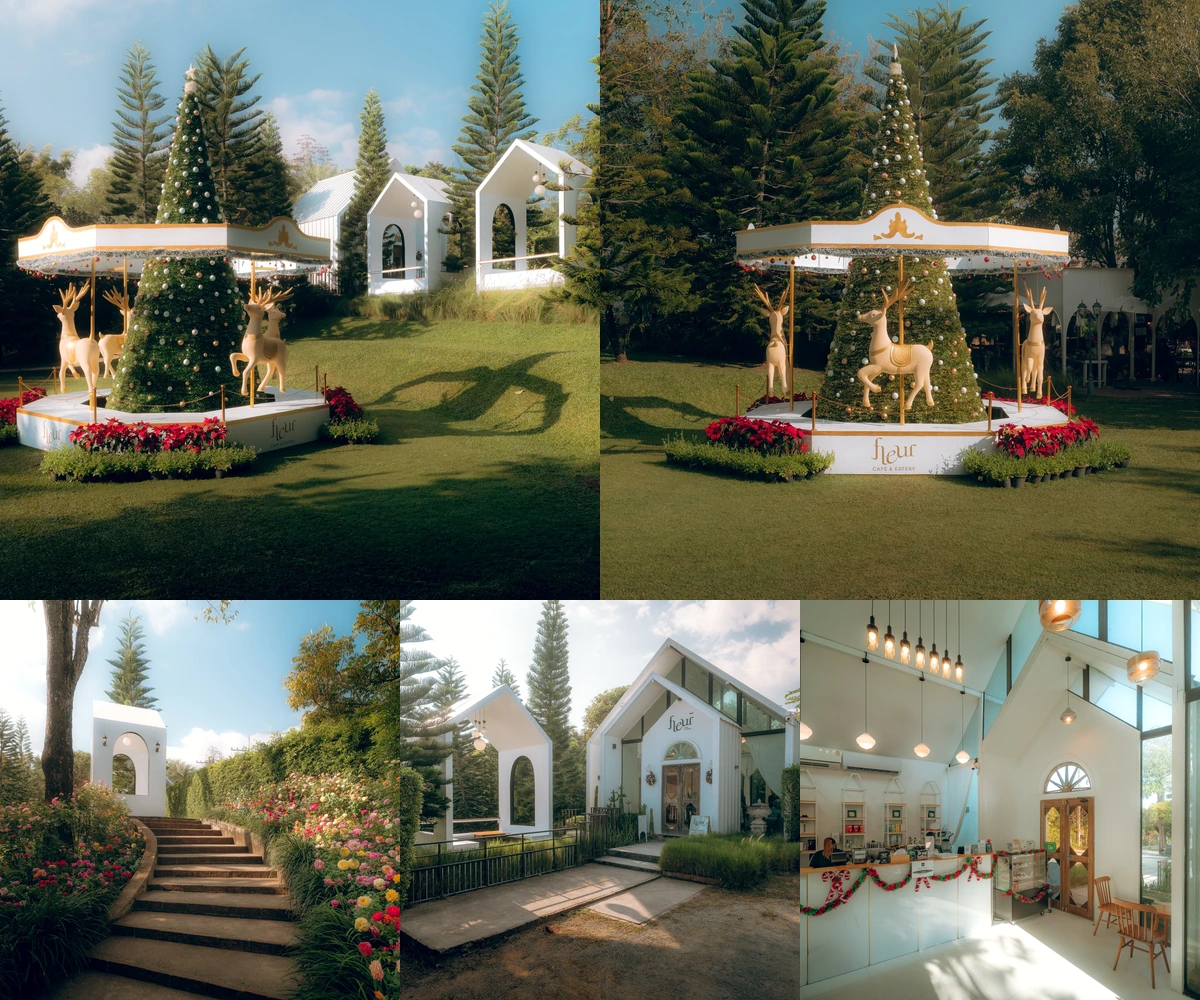 ภาพรีวิว Fleur Cafe & Eatery • คริสต์มาส 2025 — สวนและม้าหมุนคริสต์มาสในแม่ริม