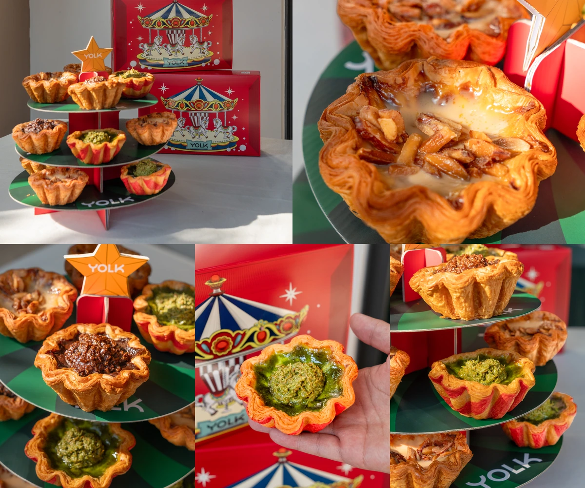 ภาพรีวิว YOLK • Christmas Egg Tart Tree — ทาร์ตไข่ 12 ชิ้นจัดเป็นต้นคริสต์มาส