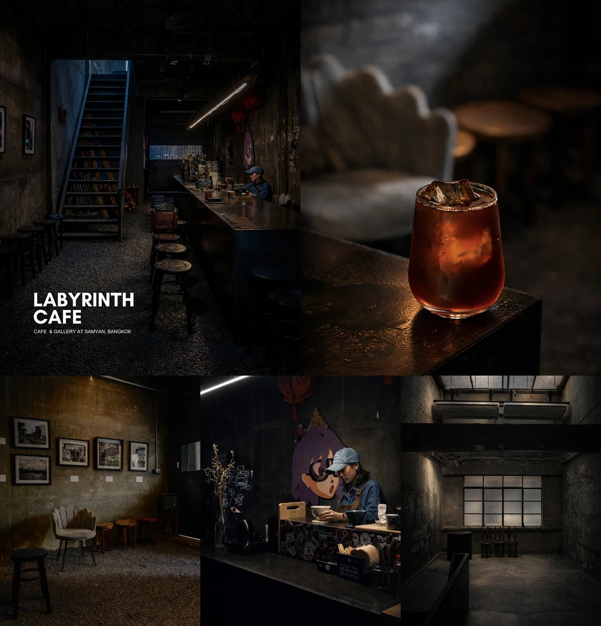 ภาพรีวิว Labyrinth Cafe — คาเฟ่โทนดาร์คในสามย่าน