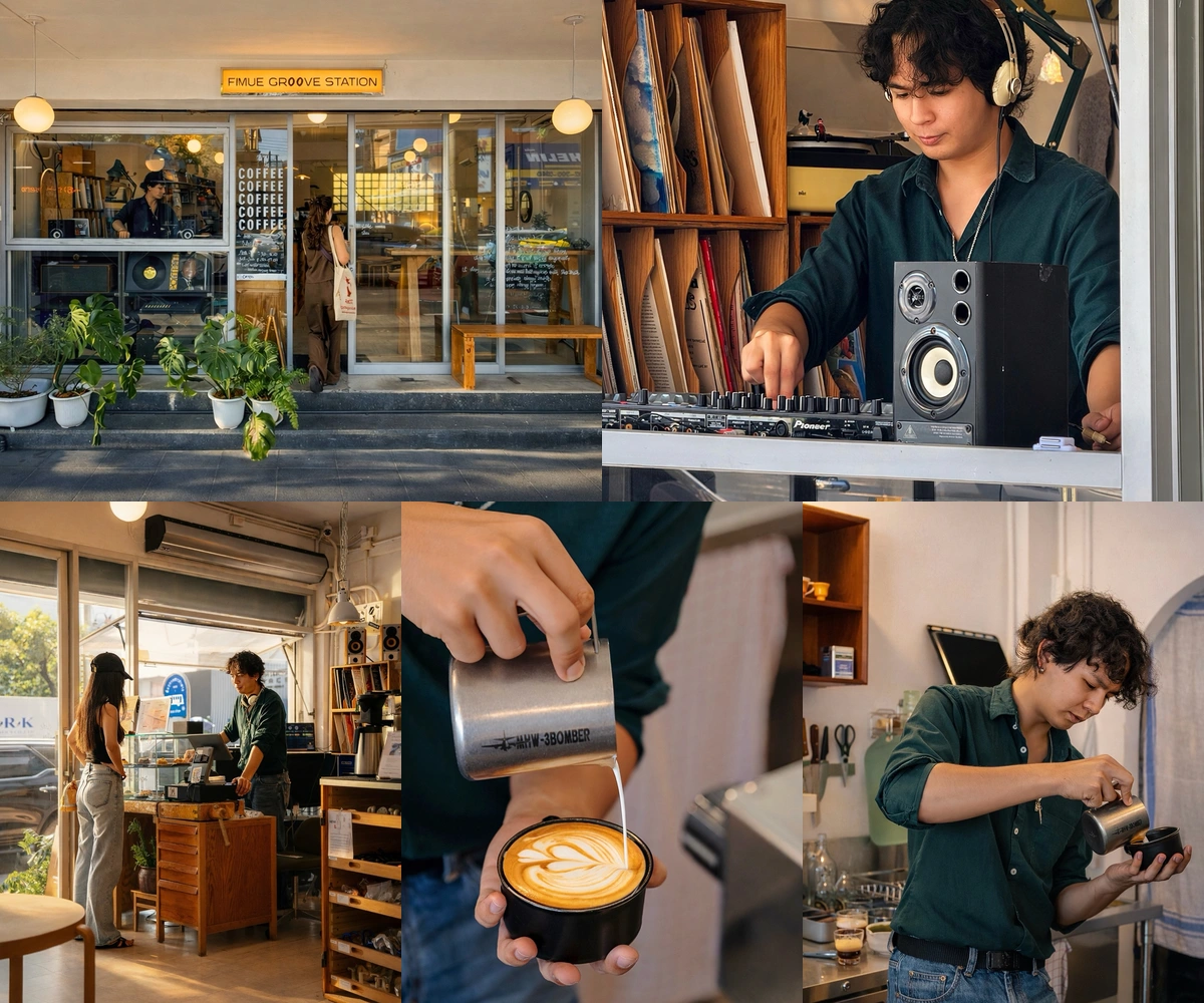 ภาพรีวิว Fimue Groove Station — กาแฟ ดนตรี และวินเทจบนพระราม 4