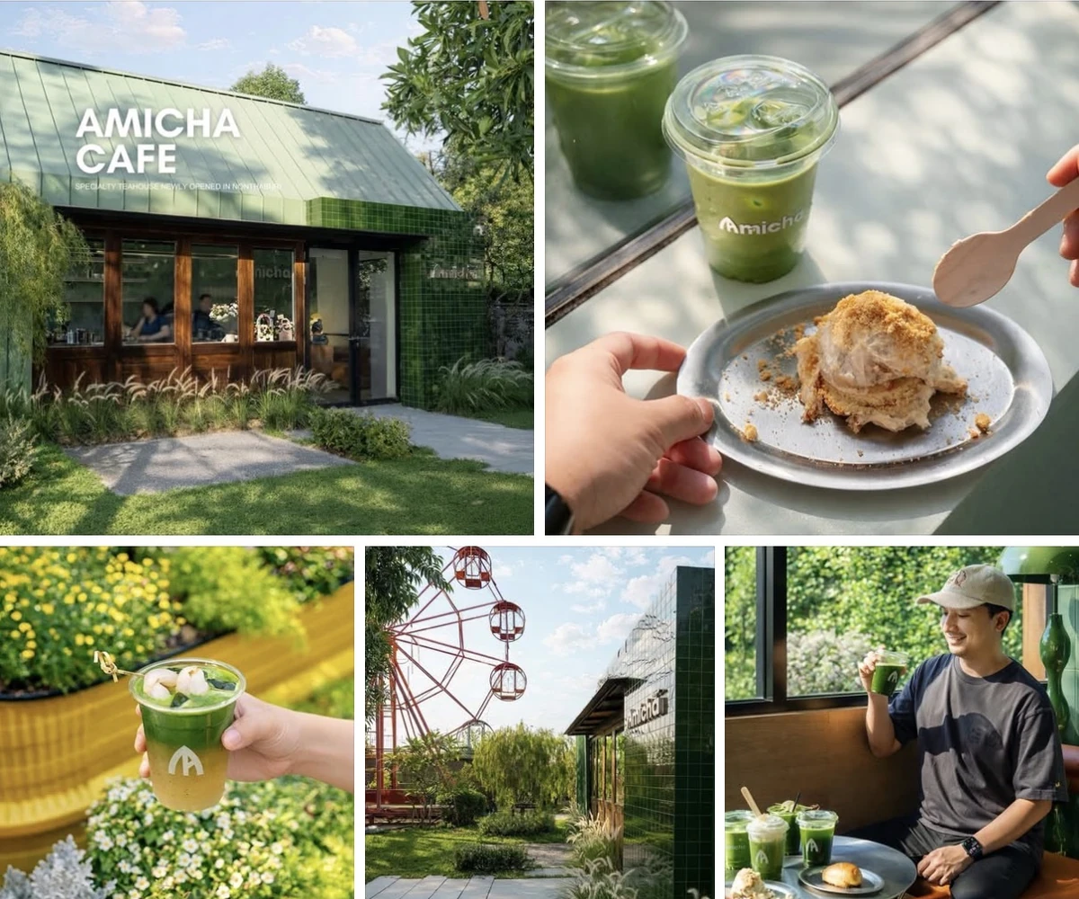 ภาพรีวิว Amicha — คาเฟ่มัทฉะในสวนย่านนครอินทร์