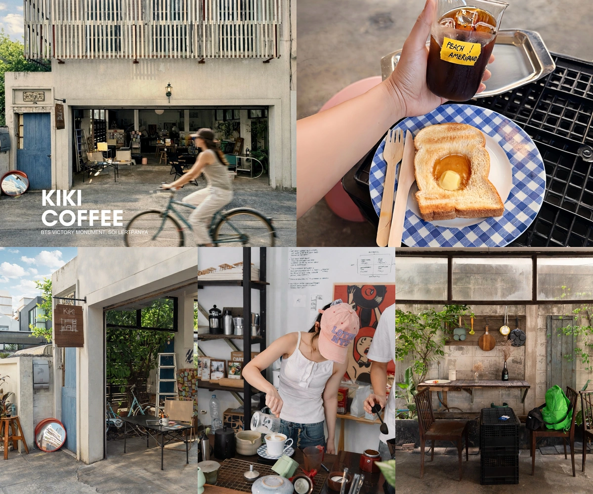ภาพรีวิว KiKi Coffee — คาเฟ่โอเพนแอร์ย่านอนุสาวรีย์ชัยฯ