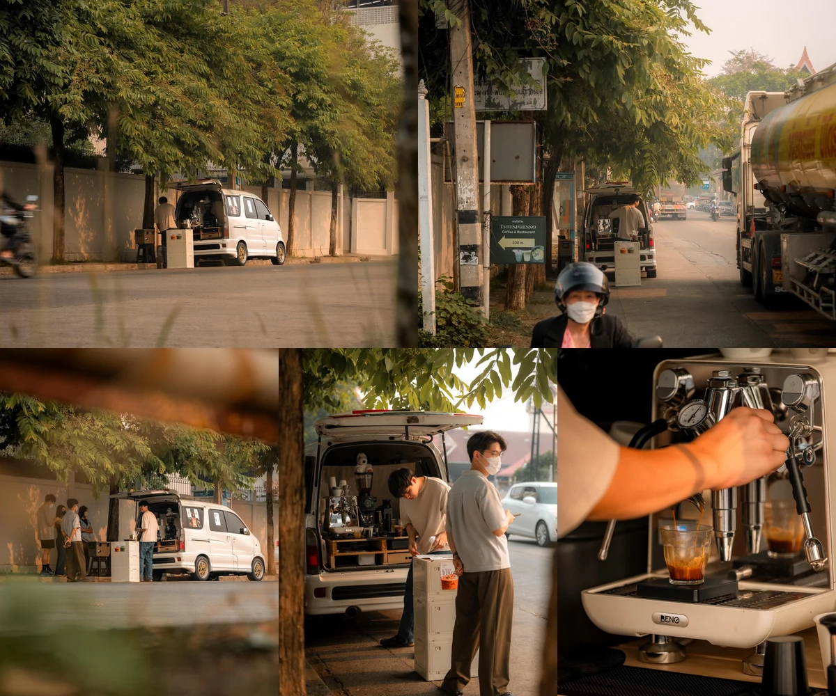 ภาพรีวิว Legato CNX — เอสเปรสโซบาร์รถตู้หน้าสถานีรถไฟ