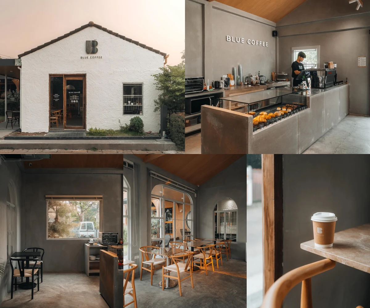 ภาพรีวิว Blue Coffee × Coffice — กาแฟและเบเกอรี่ในคาเฟ่มินิมอล