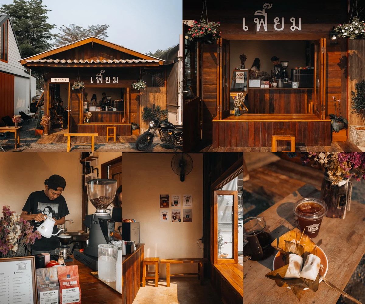 ภาพรีวิว Fiam • เฟี๊ยม — คาเฟ่ประตูไม้บนถนนต้นยาง