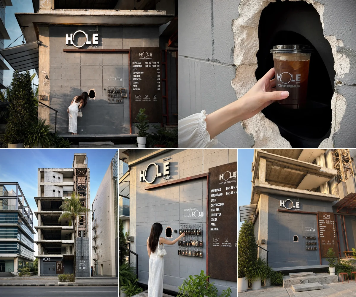 ภาพรีวิว HOLE Cafe — คาเฟ่สั่งกาแฟผ่านช่องในเมืองทอง