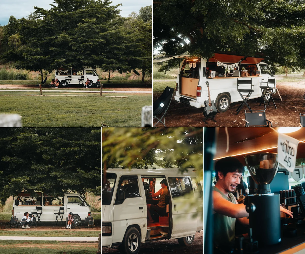 ภาพรีวิว แก้วโปรด — รถกาแฟใต้ต้นไม้ใหญ่ในแม่ริม