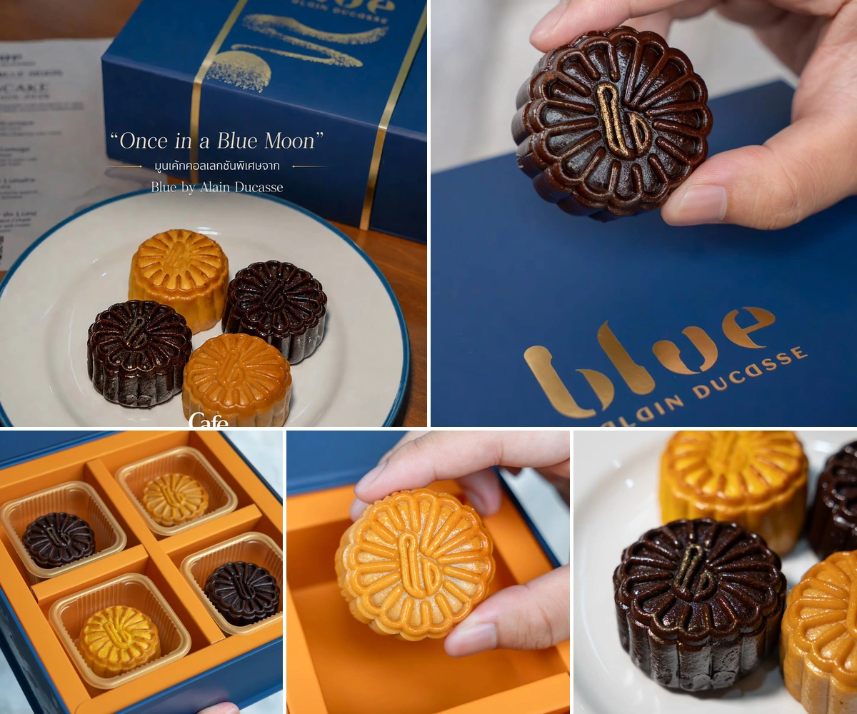 ภาพรีวิว Blue by Alain Ducasse • Once in a Blue Moon — ขนมไหว้พระจันทร์สี่รสจาก Blue