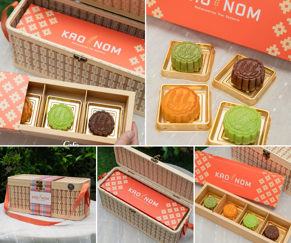 ภาพรีวิว KAO NOM • Sarn Mooncake Collection 2026 — ขนมไหว้พระจันทร์จากวัตถุดิบไทย