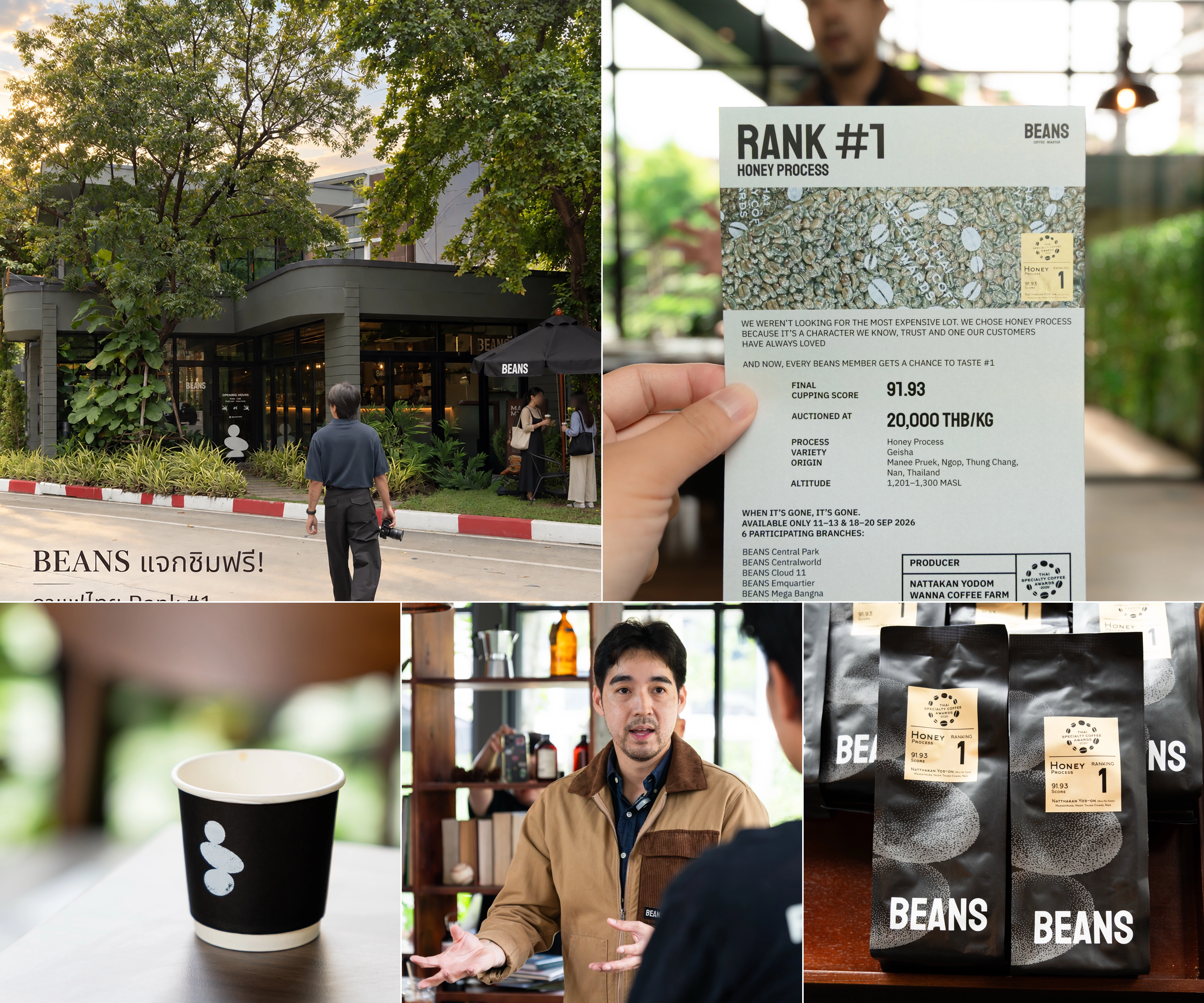 ภาพรีวิว BEANS • กาแฟไทย Rank #1 — กิจกรรมชิมกาแฟไทย Honey Process